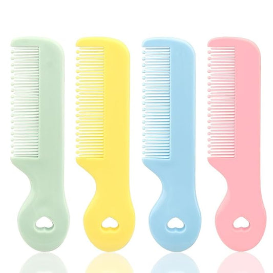 1 Pack Of 4 Round Colorful Tip Bristles Baby Cute Comb Baby Grooming For Sensitive Scalp Skin, for Nursery Newborn Infant Girl Boy Kids Comb Baby，Grooming and Healthcare Kits