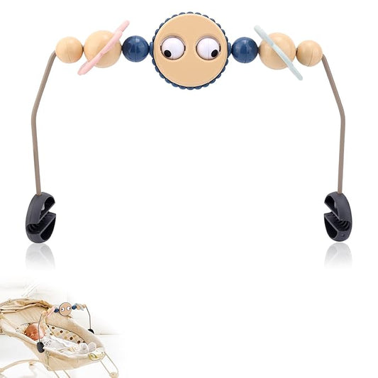 Adjustable Bouncer Toy Bar for BabyBjörn, Interactive Googly Eyes Toy for Bouncer Baby Car Seat Accessories, Easy to Install & Disassemble