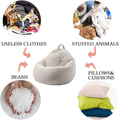 ENBAOHUI Stuffed Animal Storage Bean Bag Chair Cover (No Filler) Washable Ultra Soft Corduroy Bean Bag Cover for Organizing Plush Toys, Bean Bag for Adults