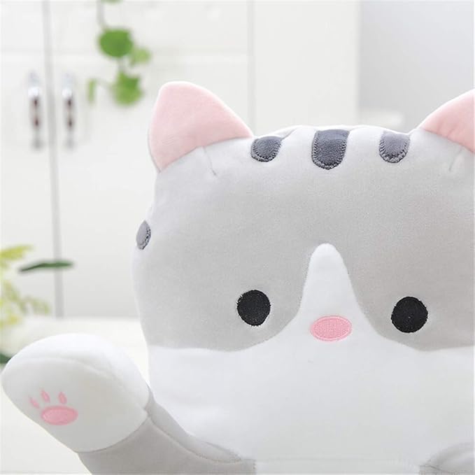 shangman Lovely Plush Cat Doll Cute Cartoon Soft Stuffed Kitten (Grey,50cm/19.6in)