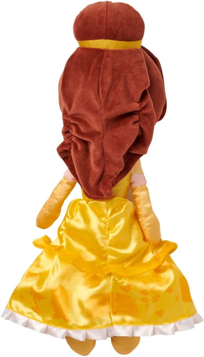Disney Store Official Princess Plush Doll (Belle from Beauty and The Beast) Medium 14 Inches, Princess Dolls with Embroidered Features
