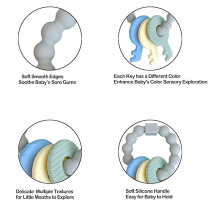 Baby Teether Keys,Teething Keys Toys for 3 to 18 Months