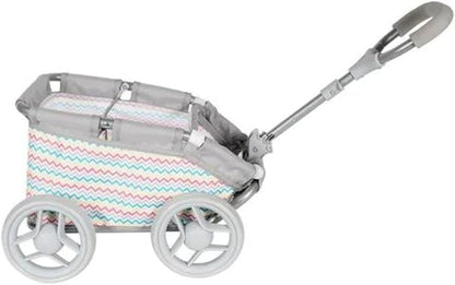 Adora Creative Rainbow Zig Zag Baby Doll Wagon for Fun and Educational Pretend Play, Doll Accessory That Fits Most Dolls and Stuffed Animals 3+