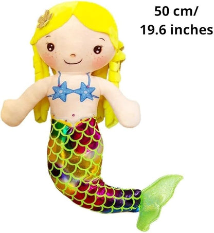 Mermaid Soft Plush Doll Princess for Girls Toddlers & Babies, Mermaid Gifts for Girls 50cm)