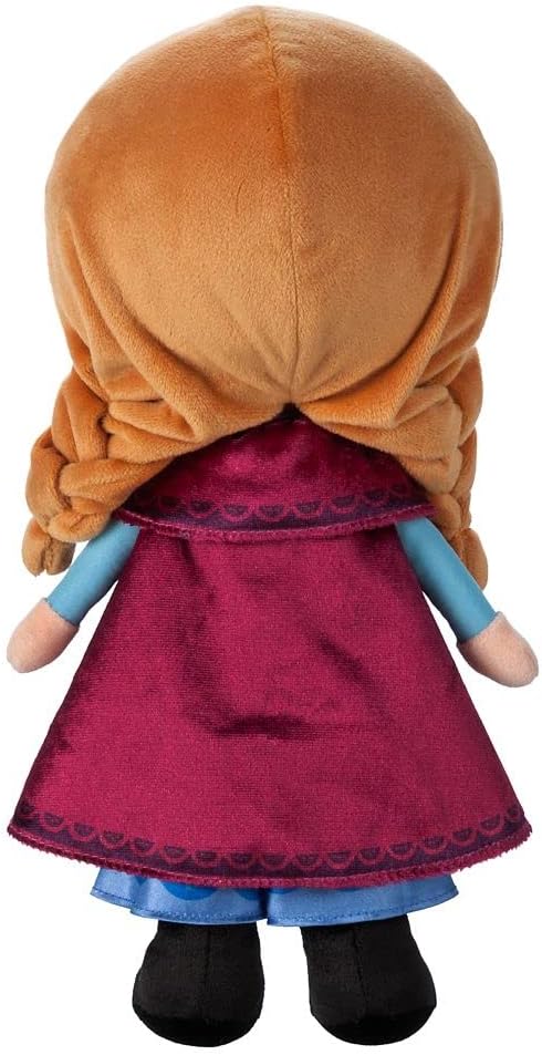 Disney Store Official Princess Plush Doll (Anna from Frozen) Medium 14 Inches, Princess Dolls with Embroidered Features