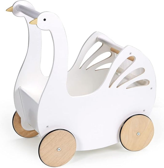Tender Leaf Toys - Sweet Swan Pram 18m +