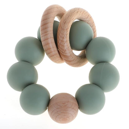 Silicone Baby Teether, Food Grade Silicone & Beech Baby Teething Toy