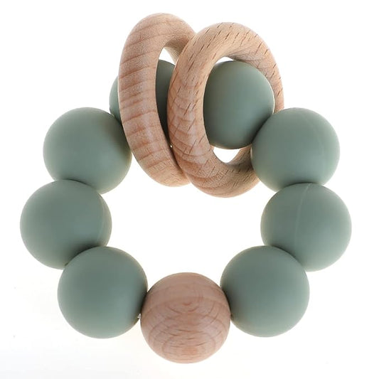 Silicone Baby Teether, Food Grade Silicone & Beech Baby Teething Toy