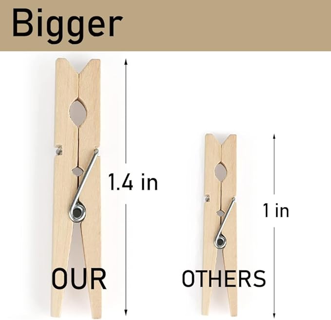 1.4 Inch Mini Clothes Pins for Photo, 130 Pcs Small Clothes Pins