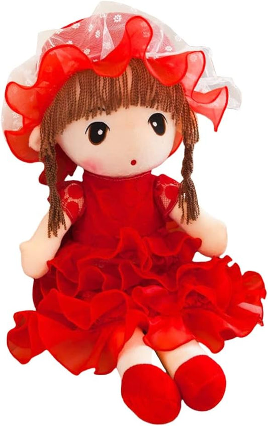 Plush Baby Doll Girl with Clothes, 17.7 Sweetheart Rag Doll Cozy Cuddle Soft Baby Doll for Kids Babies
