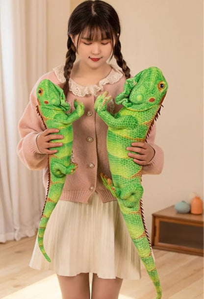 Realistic Green Lizard Stuffed Animal Toys, Chameleon Dolls (37.4 inches)