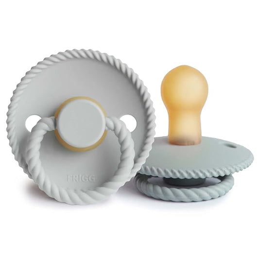 FRIGG Rope Natural Rubber Baby Pacifier | Made in Denmark 0-6 Months)