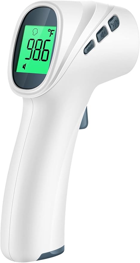 Touchless Thermometer for Adults, Digital Infrared Thermometer Gun with Fever Alarm 2 in 1 Mode,