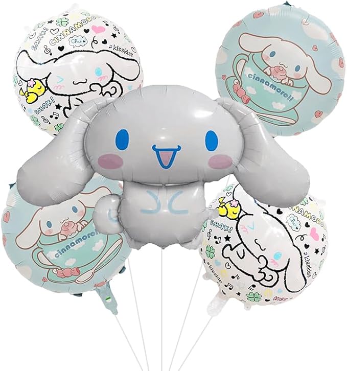Cute Cartoon Anime Balloon Doll - Set of 5, Large Foil Balloon for Birthday Party