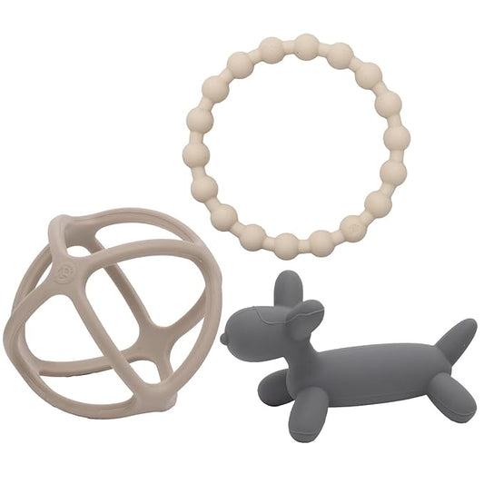 WeeSprout Silicone Baby Teether Toys for Infant Babies and Toddlers, Cute Ring