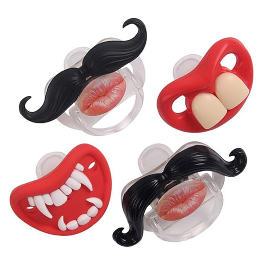 YAPROMO Funny Toddler Orthodontic Mustache Pacifiers for Babies, BPA Free Free-4 Pack