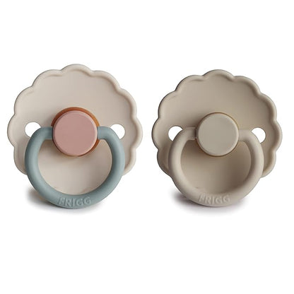 FRIGG Daisy Natural Rubber Baby Pacifier | Made in Denmark 0-6 Months) 2-Pack