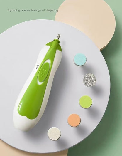 Electric Baby Nail Trimmer, Safe Baby Nail File with Light and 6 Grinding Pads for Newborn Toddler Toes and Fingernails,Baby Nail Trimmer Infant Nail File Electric (Green)