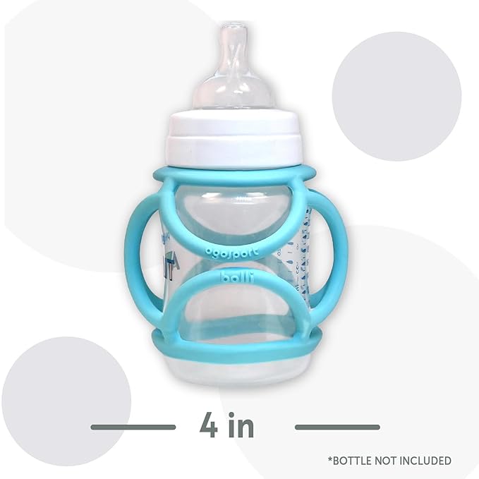 OgoBolli Grippi Teether Ring Tactile Sensory Ball and Baby Bottle Holder for Babies & Toddlers - Stretchy, Squishy 6+ Months