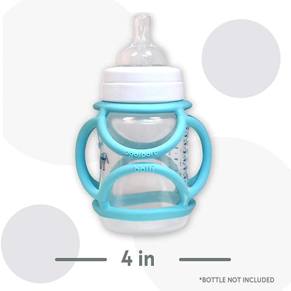 OgoBolli Grippi Teether Ring Tactile Sensory Ball and Baby Bottle Holder for Babies & Toddlers - Stretchy, Squishy 6+ Months