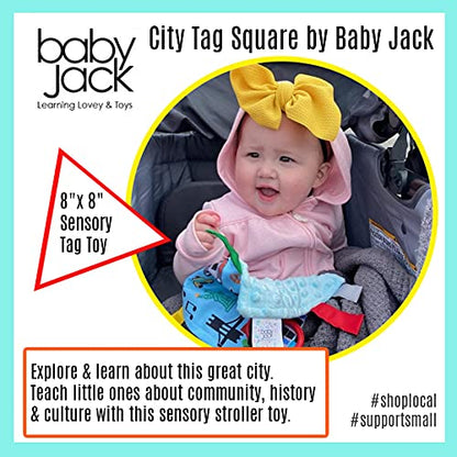 Baby Jack & Co 8x8??Learning Lovey Atlanta Georgia Tag Toys for Babies - Baby Crinkle Toys