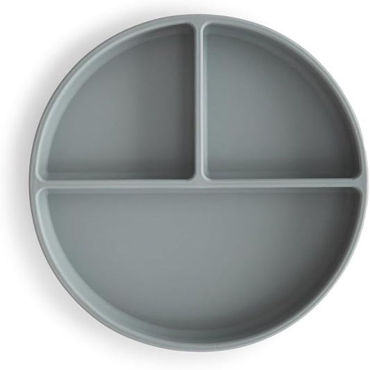 mushie Silicone Suction Plate | BPA-Free Non-Slip Design (Stone)