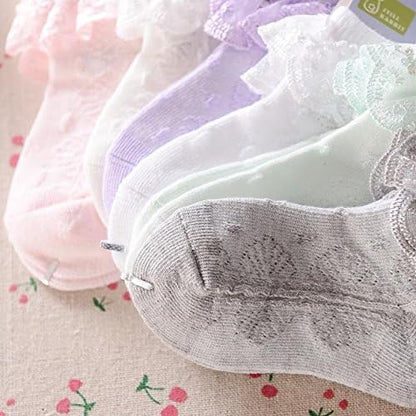 QandSweet Baby Girls' Eyelet Flower Socks Ankle Sock for Newborn