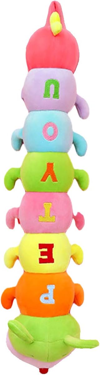 Multicolor Caterpillar Stuffed Animal Big Hugging Pillow Cute Plush Soft Pillow Doll,Giant Plush Toy (35.4inch/90cm)