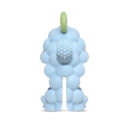 RaZbaby RaZberry Grip Silicone Teether Toy for 3M+ | Drop Resistant Hand Held Teether for Babies and Infants - Designed by Nature with Our Patented BerryBumps Multitextured Design 3M+, Blue