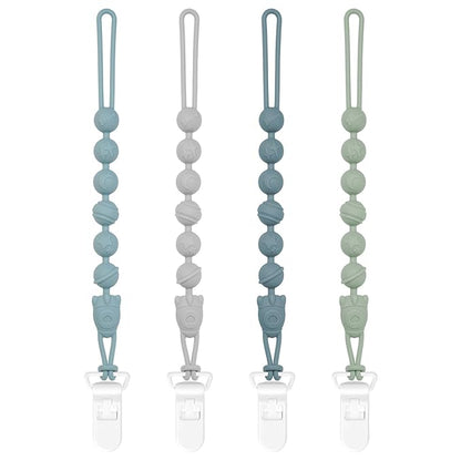 4-Pack Silicone Pacifier Clips’╝ÜOne-Piece Baby Pacifier Clip, 100% Food Grade Silicone