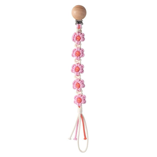 Pacifier Clips Baby Girls Floral Daisy Binky Clips Pacifier Holder