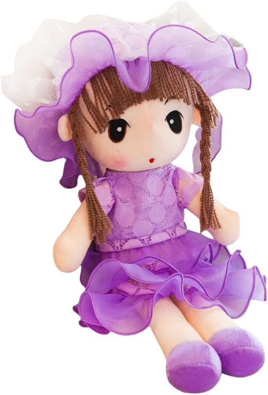 Plush Baby Doll Girl with Clothes, 17.7 Sweetheart Rag Doll Cozy Cuddle Soft Baby Doll for Kids Babies