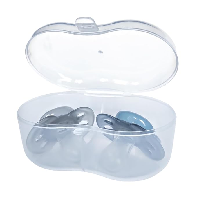 Pacifier Case Holder Storage 2 Pacifier with Division Transparent Portable