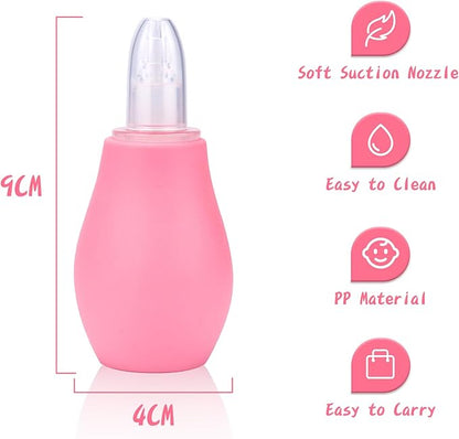 Baby Healthcare and Grooming Kit, Baby Safety Set Newborn Nursery Health Care Set with Hair Brush Scale Measuring Spoon Nail Clippers (Pink 17 in 1)