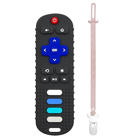 Baby Teething Toys, Food Grade Silicone Remote Control Teether for Babies 3 6 12 18 Months
