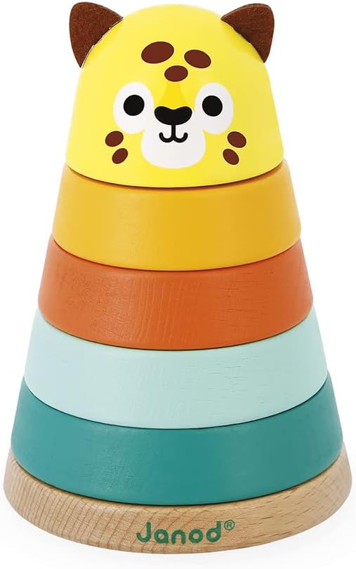 Janod - Tropik Jaguar Stacking Toy 5 Stackable 1 Year J08261