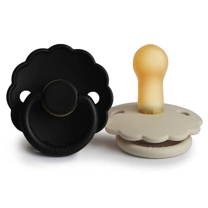 FRIGG Daisy Natural Rubber Baby Pacifier | Made in Denmark 6-18 Months) 2-Pack