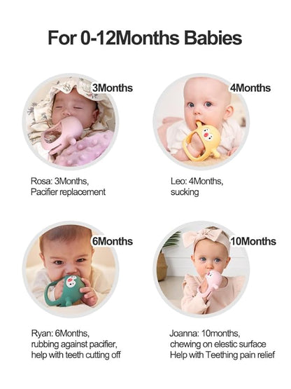 Smily Mia 2pack Penguin Teether for Babies 0-6Month, Baby Essentials