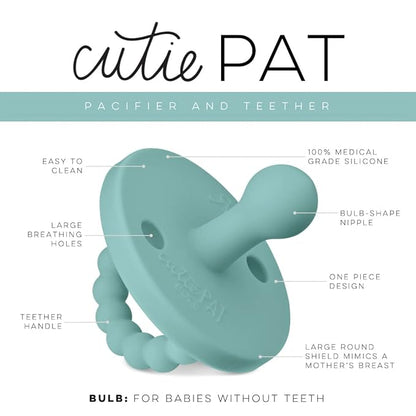 Ryan & Rose Cutie PAT Pacifier Teether (Bulb, Seaglass)