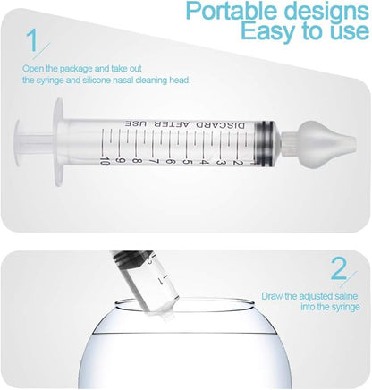 Syringe Nasal Irrigator, Professional Baby Nasal Irrigator Portable Infant Nose (2 piĂ¨ces)