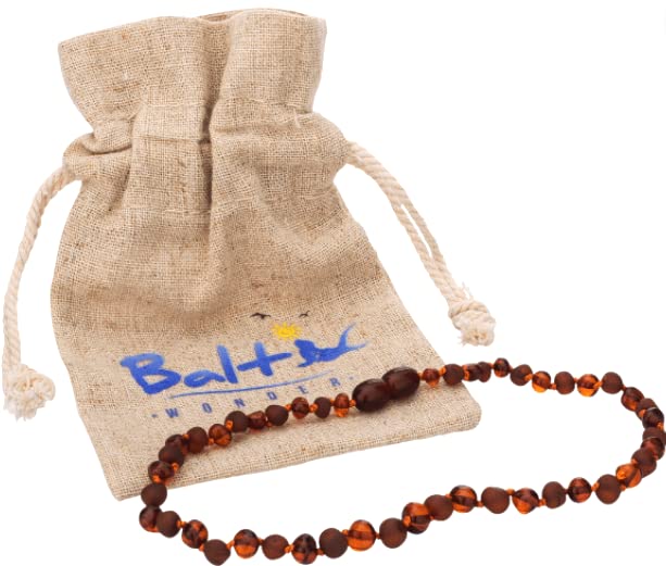 Baltic Amber Necklace (Baroque Polished Cognac/Raw Cognac) Unisex