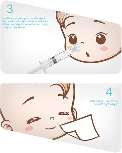 Syringe Nasal Irrigator, Professional Baby Nasal Irrigator Portable Infant Nose (2 piĂ¨ces)