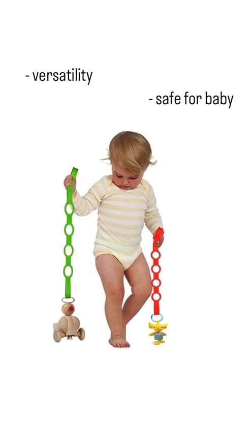 Pack of 4 Baby Toy Straps - Adjustable Elastic Straps for Strollers, High Chairs