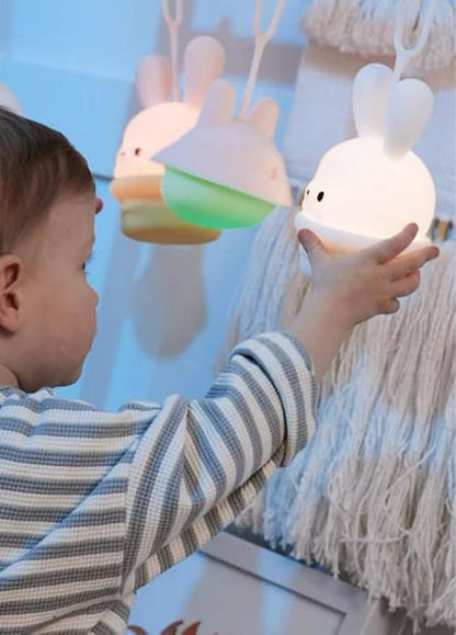 Night Light for Baby Car Seat - Dimming Function 9 Colors Changing Eye Caring soft light Rechargeable & Timing Bedside Lamp Light Up Toddler Bed Room Travel Essentials Squishy Silicone Infant BPA Free