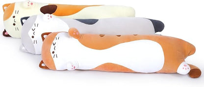 Long Plush Toy Cat Pillow Cute Plush Cat Toy Doll Girls(Orange,90cm/35.4in)
