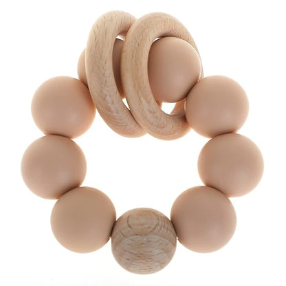 Silicone Baby Teether, Food Grade Silicone & Beech Baby Teething Toy