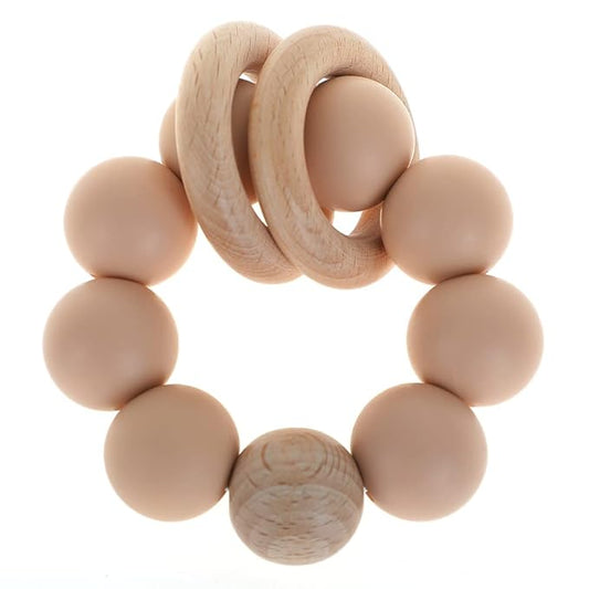 Silicone Baby Teether, Food Grade Silicone & Beech Baby Teething Toy