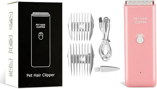 Dog Clippers,Quiet Washable USB Rechargeable Cordless Dog Grooming Kit,Electric Pets Hair Trimmers Shaver Shears for Dogs and Cats Pink