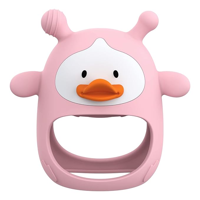 Teething Toys for Babies 0-6 Months, Never Drop Silicone Baby Teether