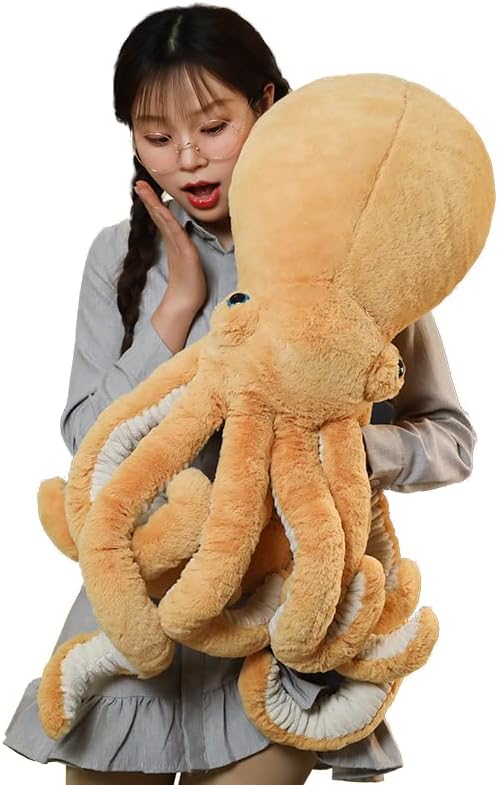 Octopus Stuffed Animals Octopus Plush Doll Toys Octopus Stuffed Toys Gift for Kids and Lovers for Birthday, Christmas Day(17.7-inch Orange)